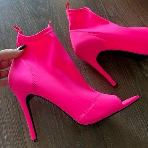 Hot pink booties 8.5